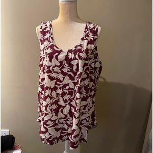 Old Navy Woman’s Tunic Burgundy Floral print, Size XXL
